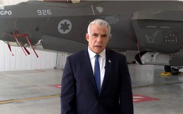 Lapid Threatens Iran Relying on F-35s