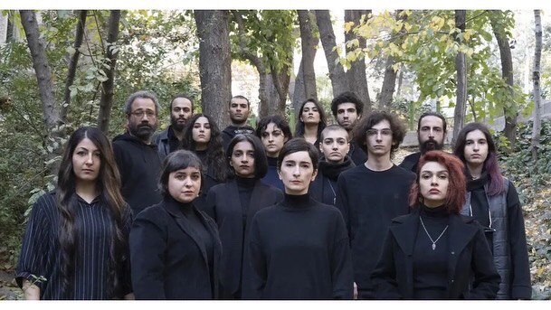 Sohaila Golestani, the actress, along with a group of theater artists, removed their hijabs