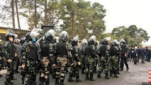 Security measures at Zahra Paradise Cemetery during the burial of Amirreza Hemat Azad