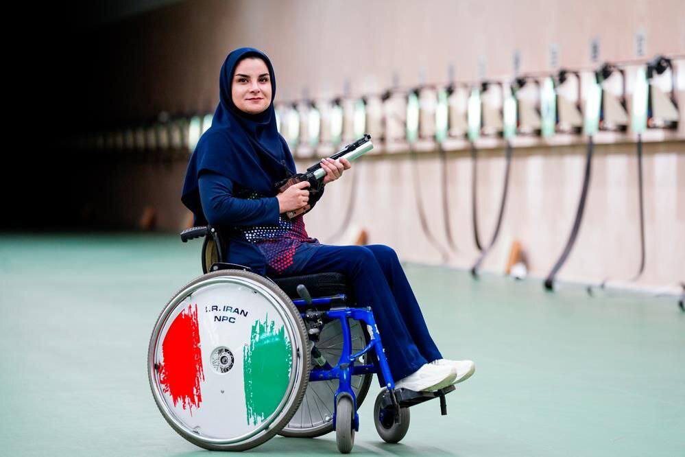 Nasrin Shahi became the women's air pistol champion at the Al Ain World Cup