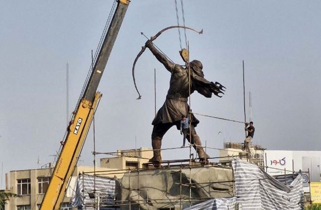 The creator of the Arash Kamangir statue said it was rejected because the six-pack is considered provocative